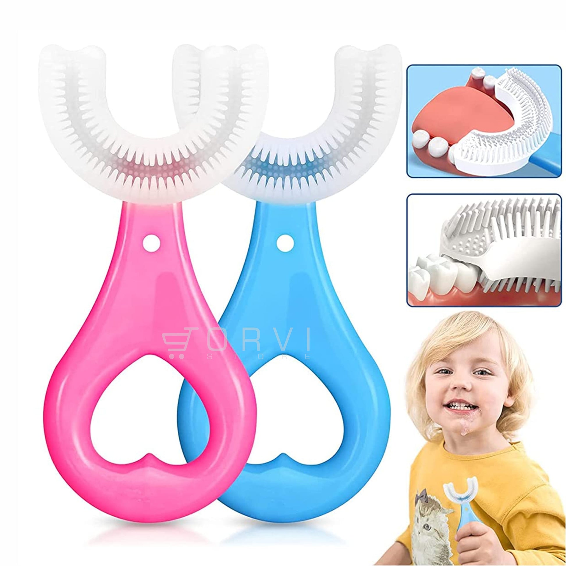 Cepillo Dientes Para Bebe Silicona Suave Forma De U Niños – JORVI STORE