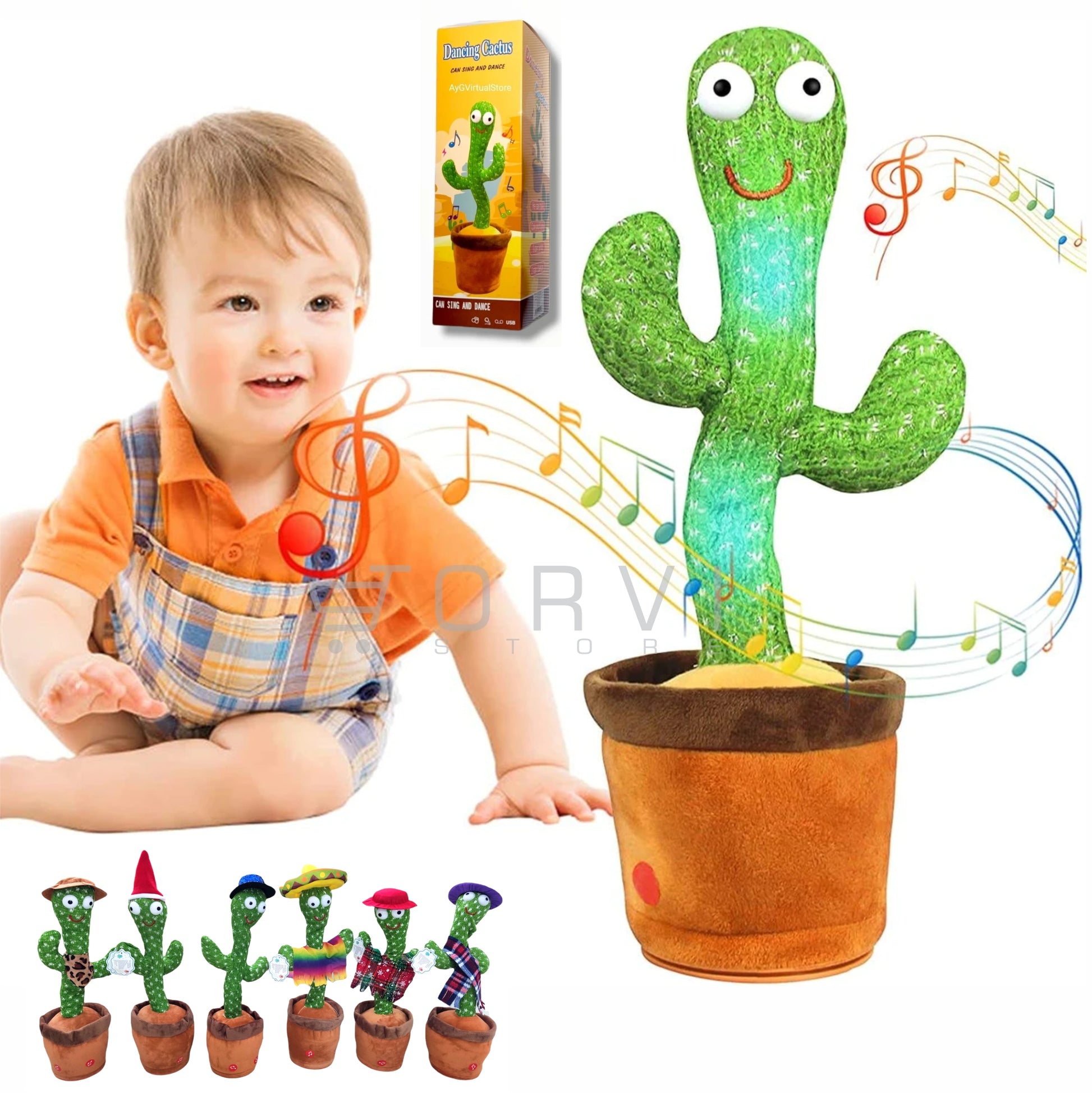 Cactus Bailarin Toy Imita Voz Recargable Usb Dancing Juguete