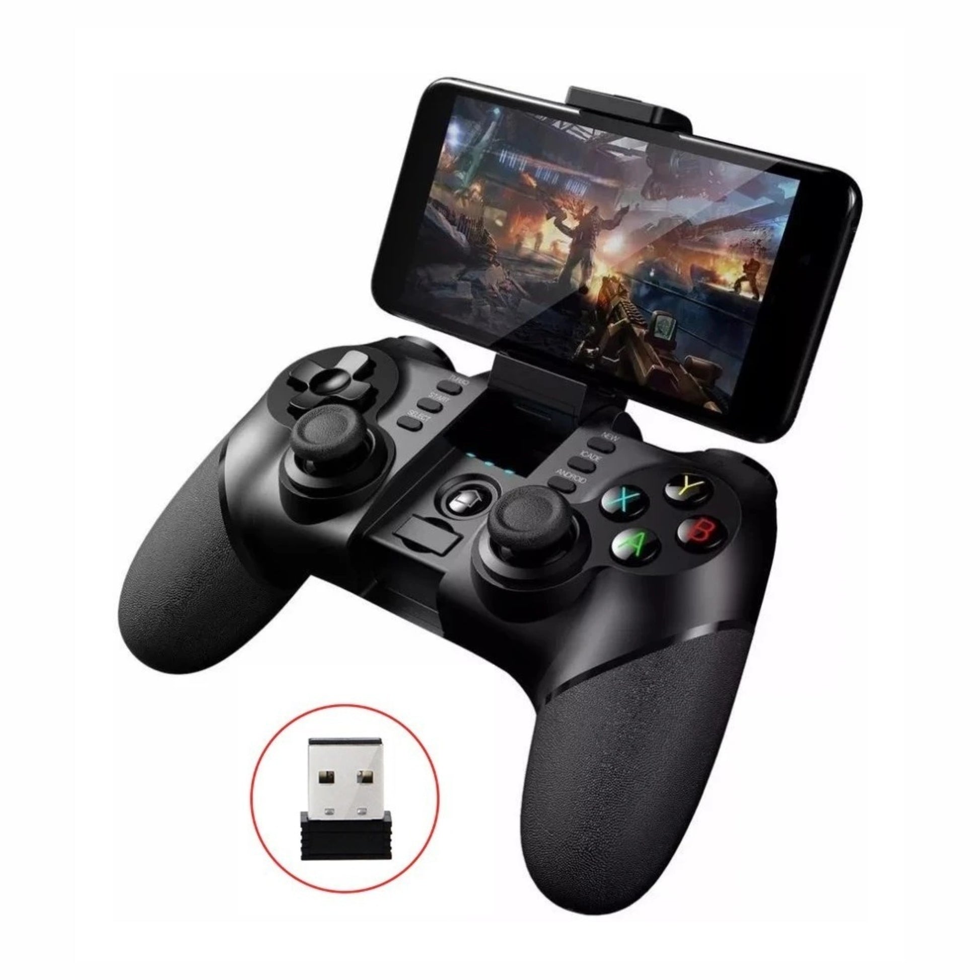 Control Gamepad Mando Bluetooth Android Pc Con Soporte