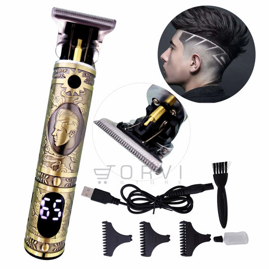 Maquina Patillera Barbera Recargable Hair Clipper Panel Led