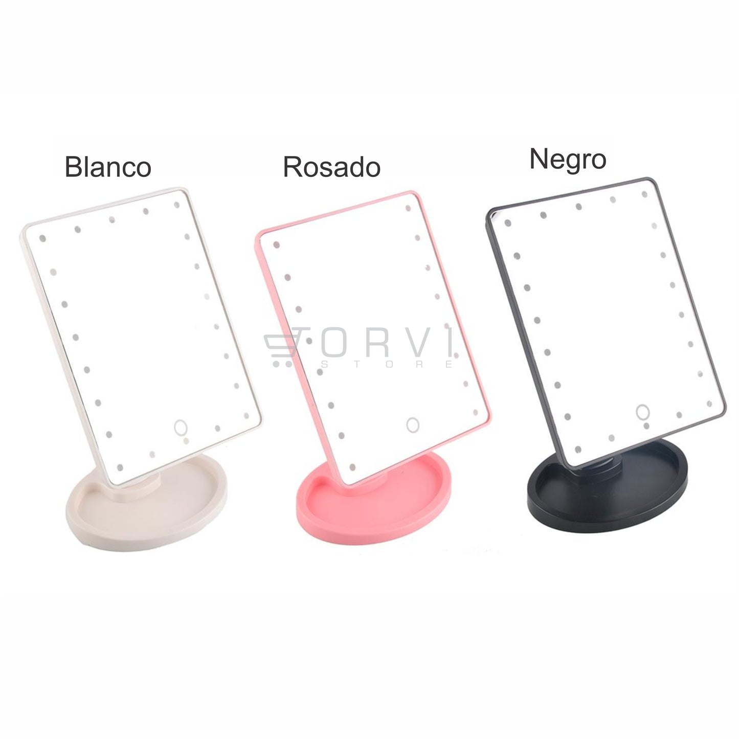 Espejo Luz Led Pantalla Táctil Touch Maquillaje Pilas o Conexión cable USB