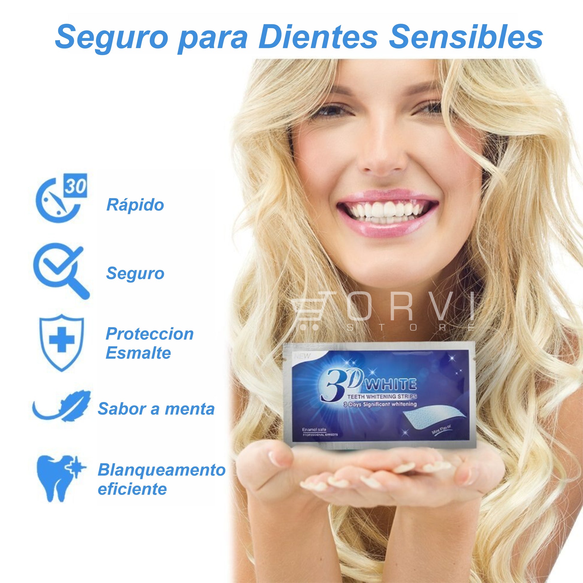 Blanqueador Dental 3d White Bandas Tiras Blanqueamiento Dientes x7 Sobres