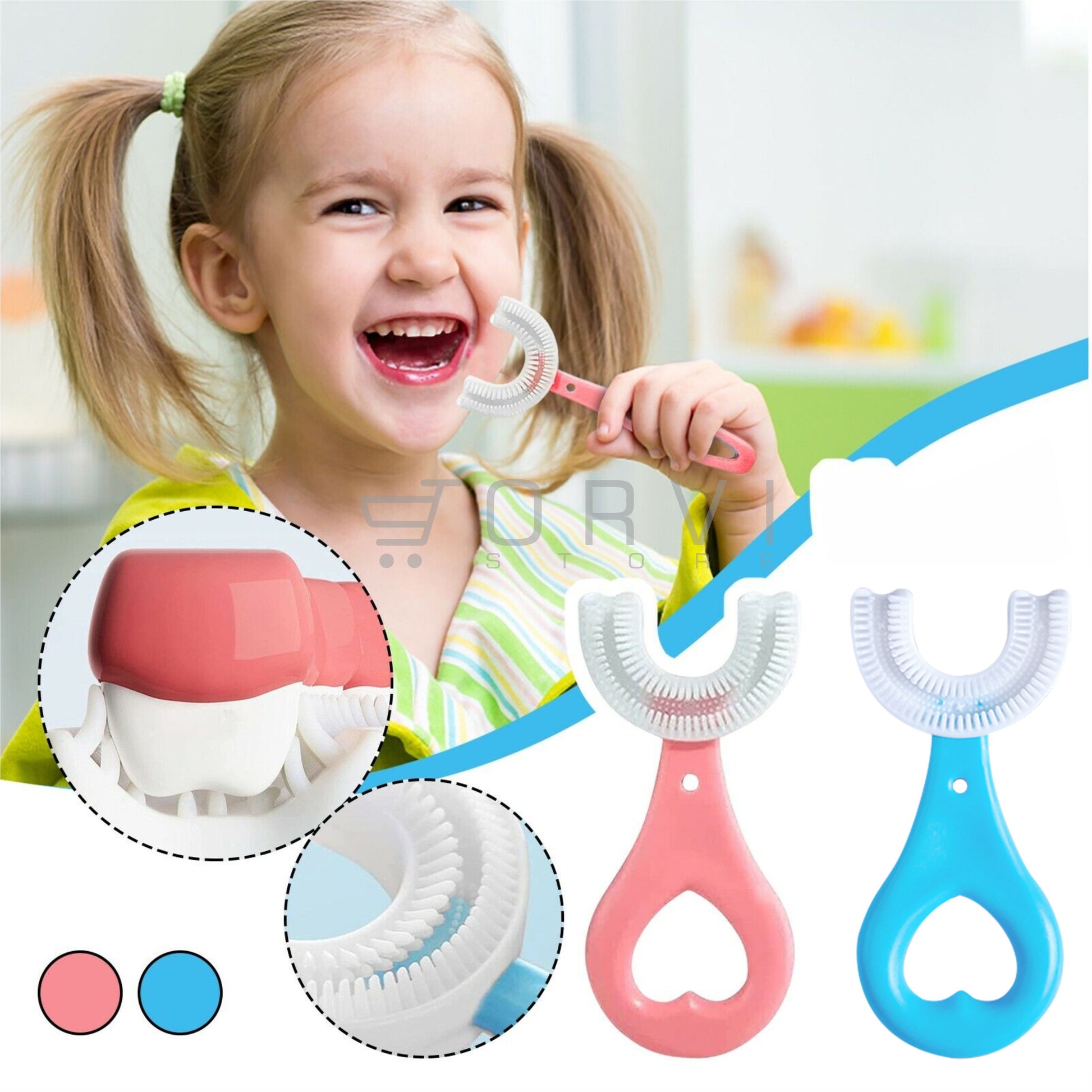 Cepillo Dientes Para Bebe Silicona Suave Forma De U Niños