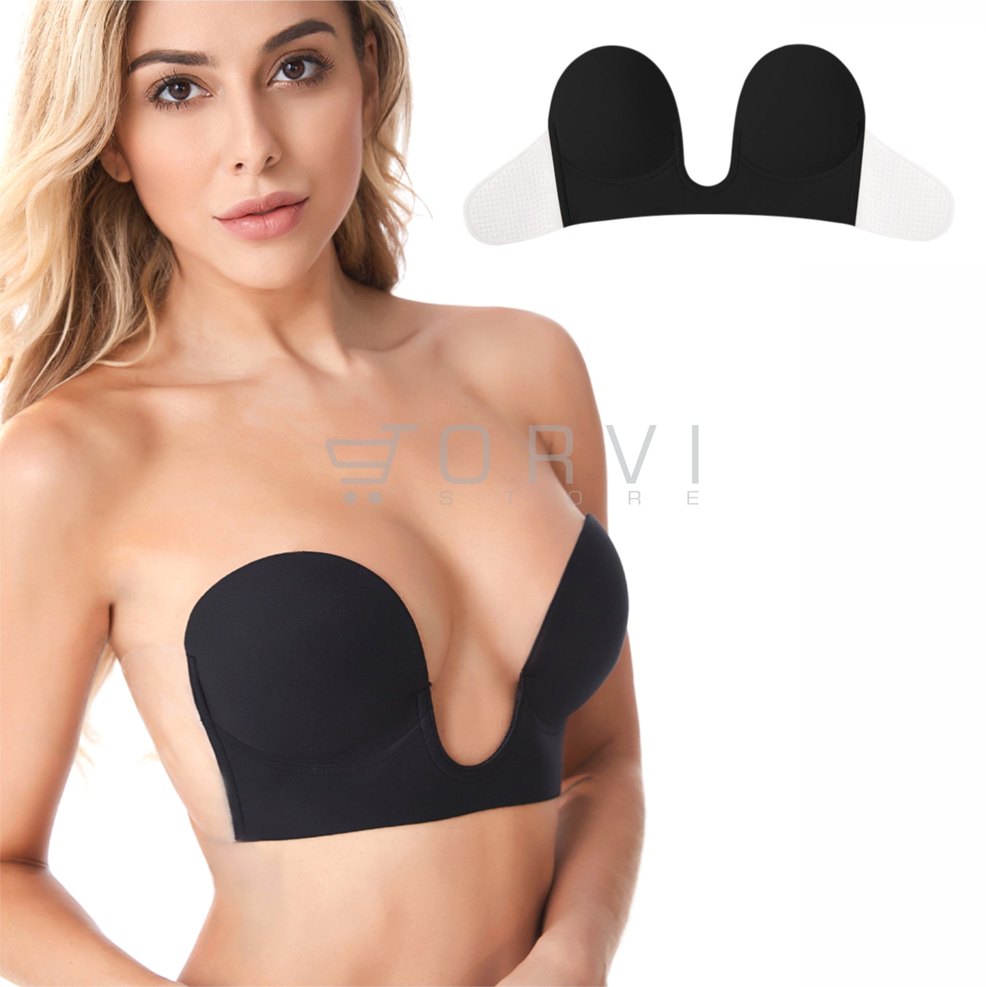 Brasier Sujetador Adhesivo Invisible Forma U Levanta Busto