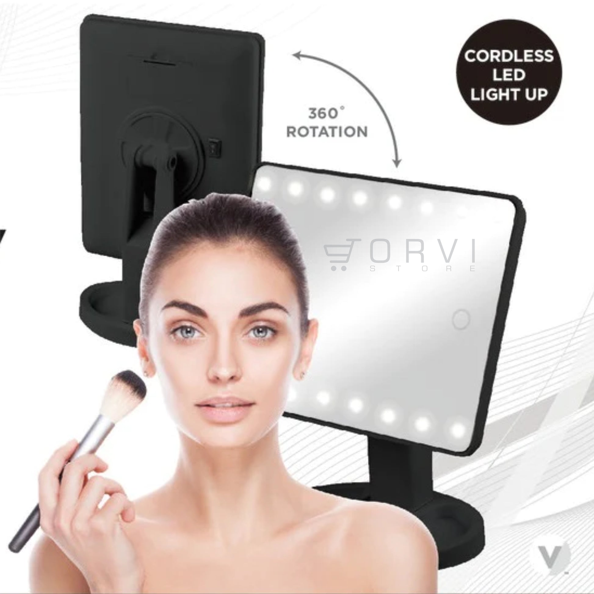 Espejo Luz Led Pantalla Táctil Touch Maquillaje Pilas o Conexión cable USB