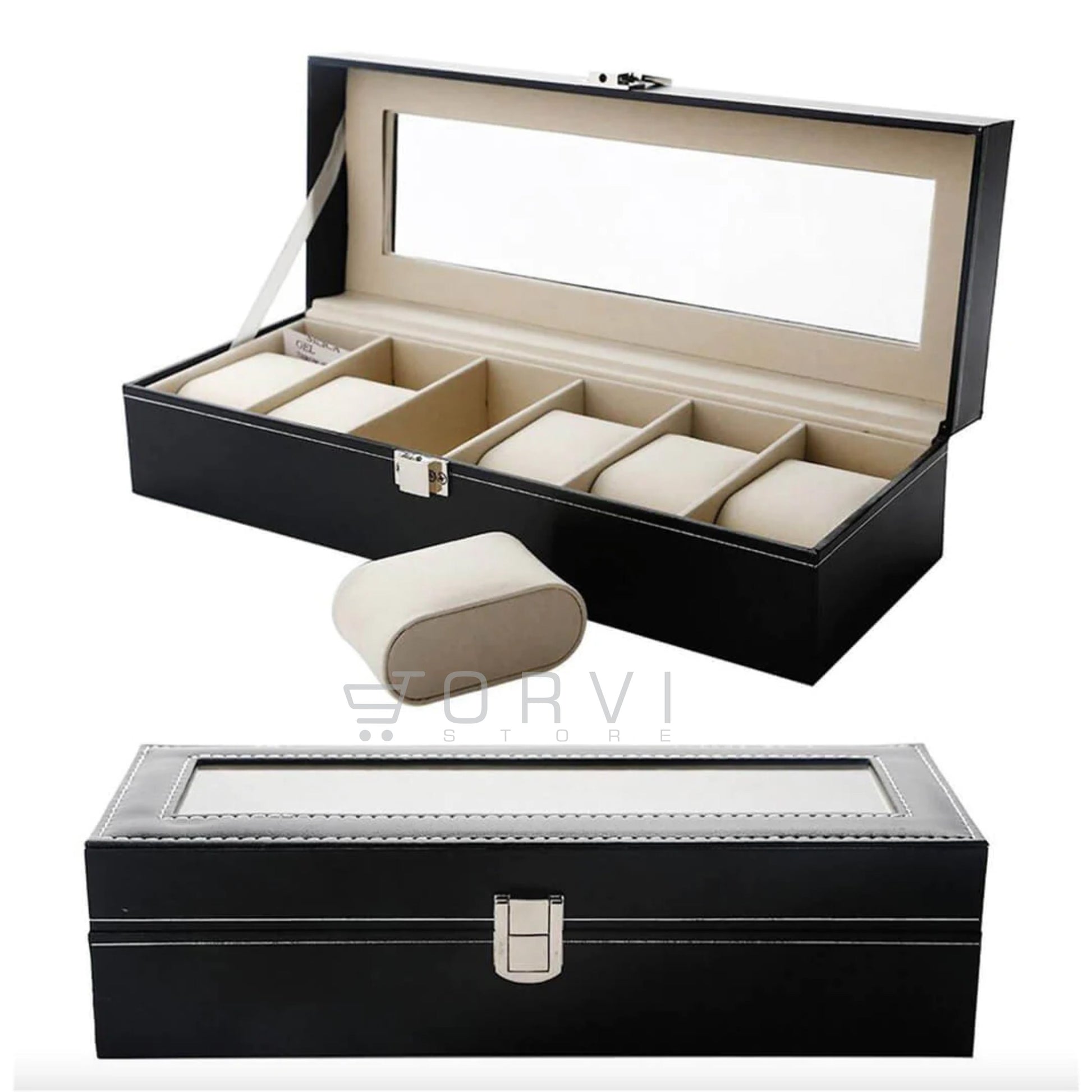 Organizador De Relojes De Lujo Cuero Caja Reloj Estuche 6 Puestos