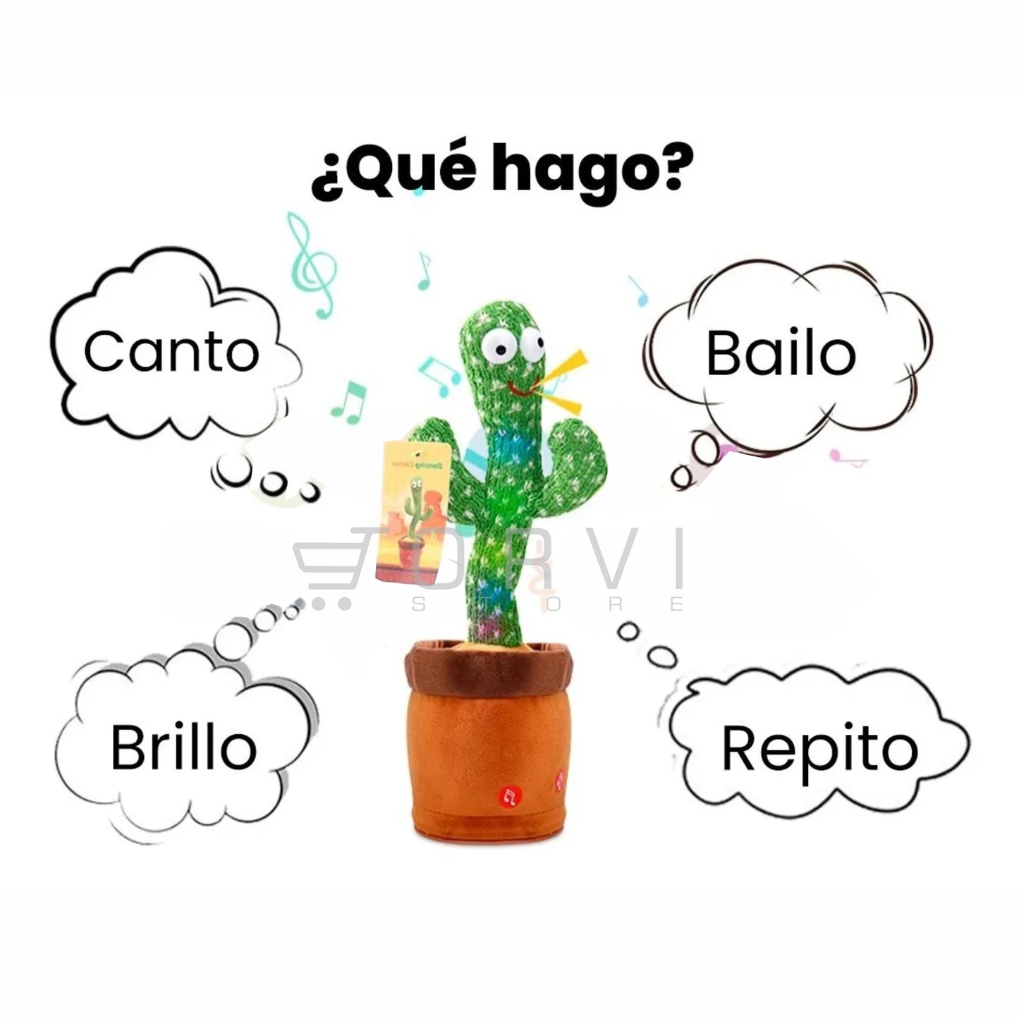 Cactus Bailarin Toy Imita Voz Recargable Usb Dancing Juguete