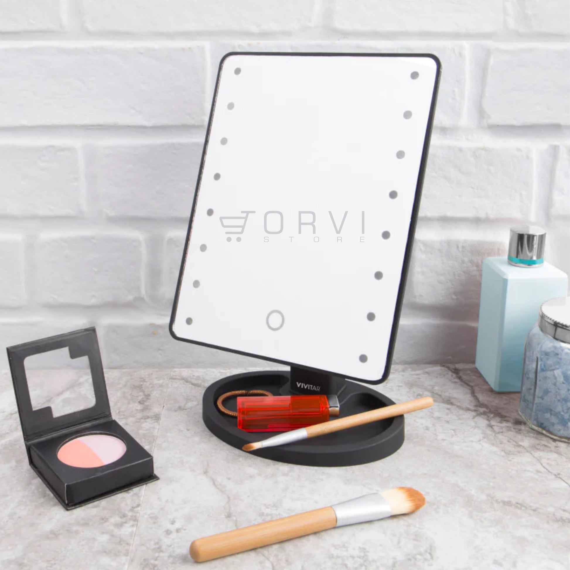 Espejo Luz Led Pantalla Táctil Touch Maquillaje Pilas o Conexión cable USB