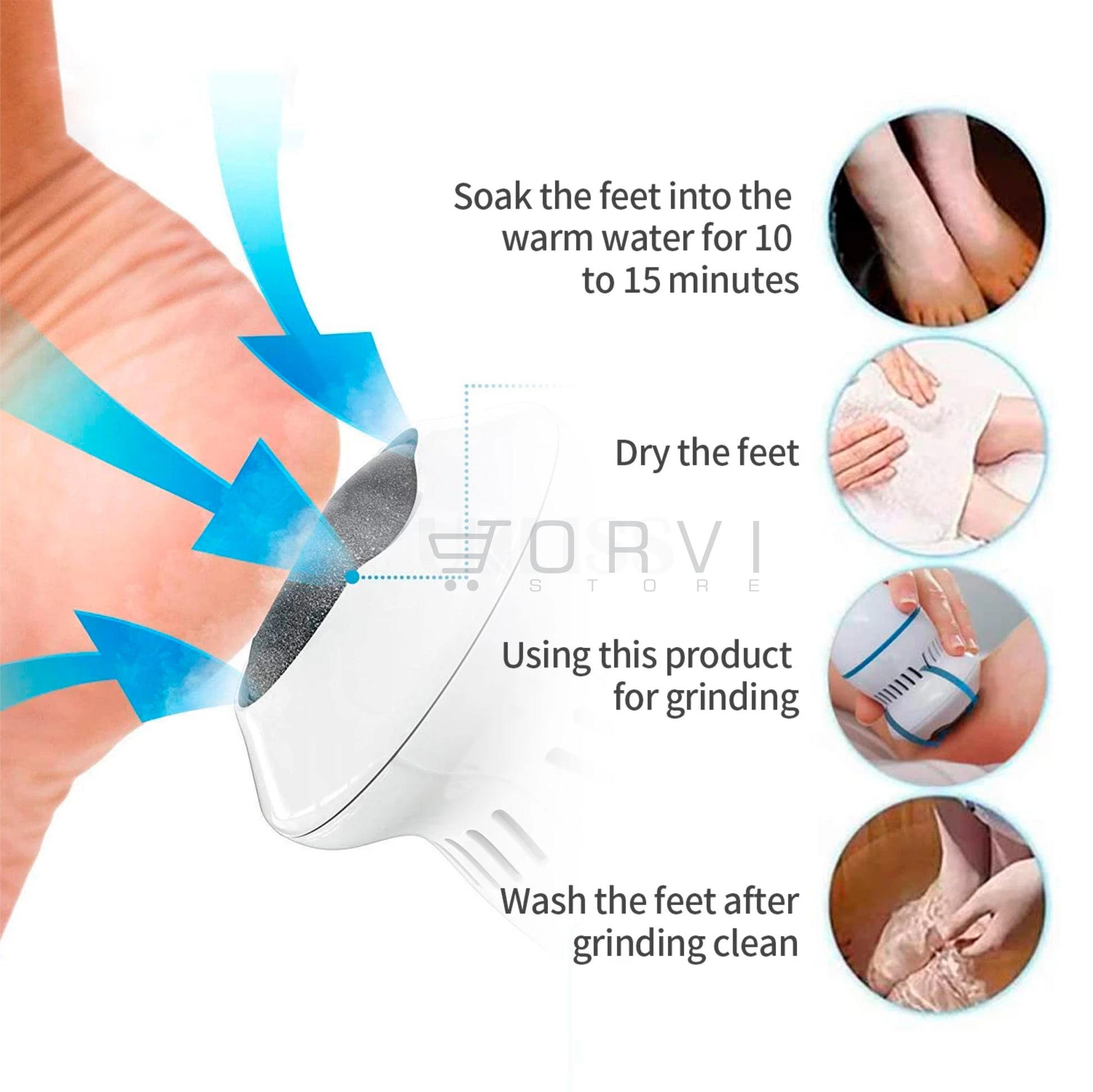 Removedor de Callos Eléctrico Recargable Pies Exfoliador Piel