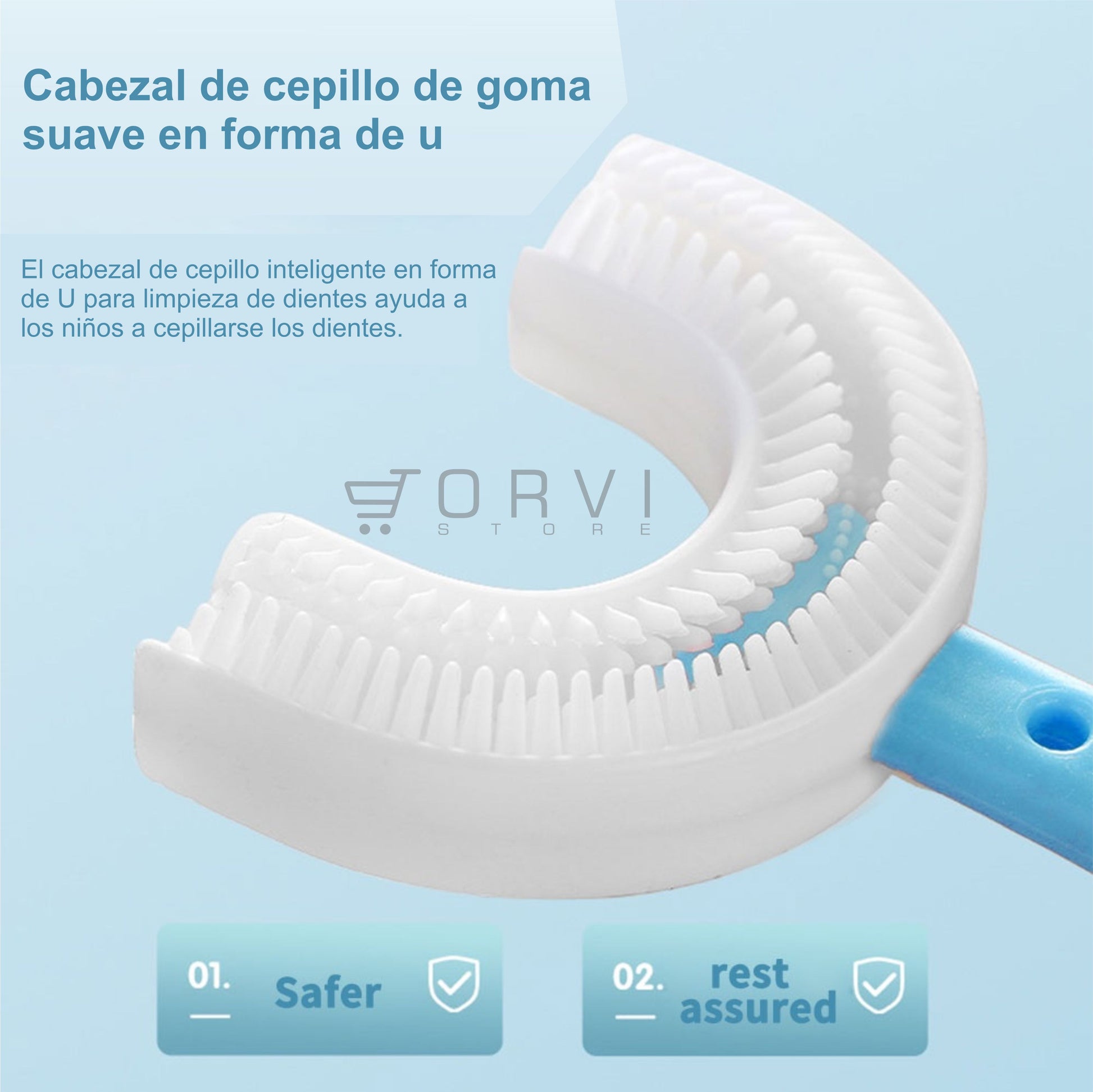 Cepillo Dientes Para Bebe Silicona Suave Forma De U Niños