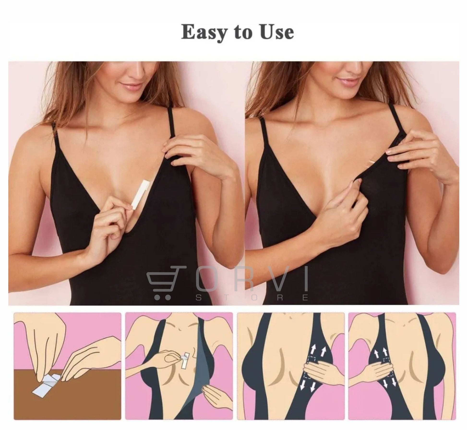 Cinta Adhesiva Invisible Ropa Doble Faz Body Tape Lenceria