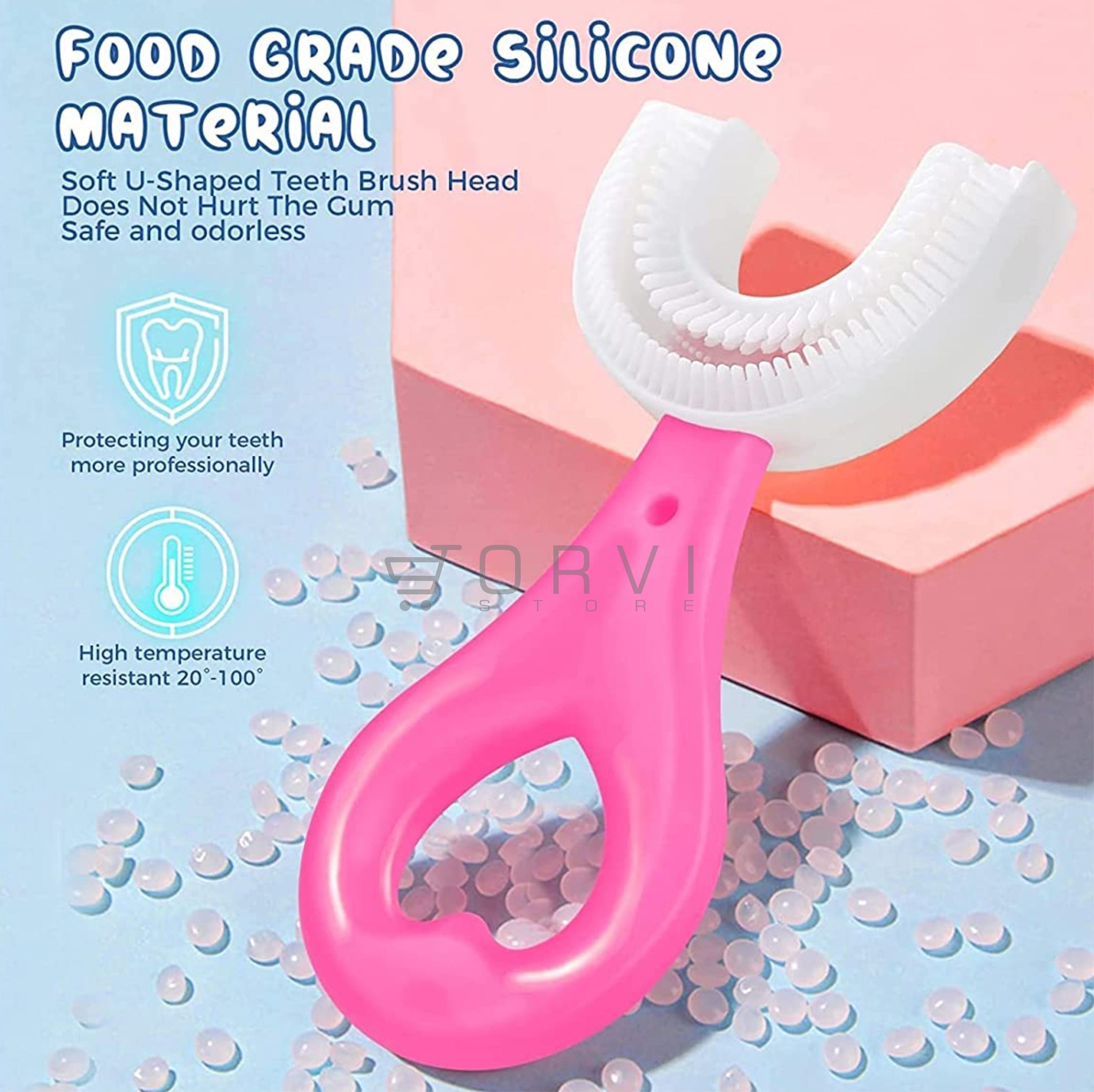 Cepillo Dientes Para Bebe Silicona Suave Forma De U Niños