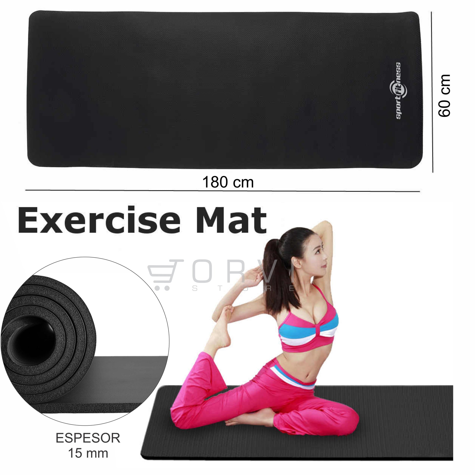 Colchoneta Yoga + Kit X5 Bandas Cerradas + Mancuernas 2 lb