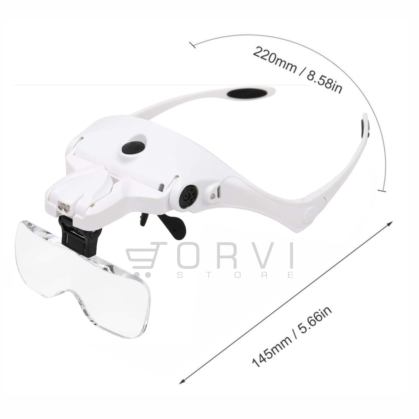 Gafas Lupa Visera Luz Led Recargable Lente Optivisor Aumento