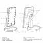 Espejo Luz Led Pantalla Táctil Touch Maquillaje Pilas o Conexión cable USB
