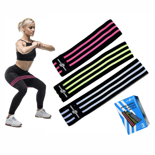 Kit Bandas Elásticas De Tela Resistencias x3 Sportfitness