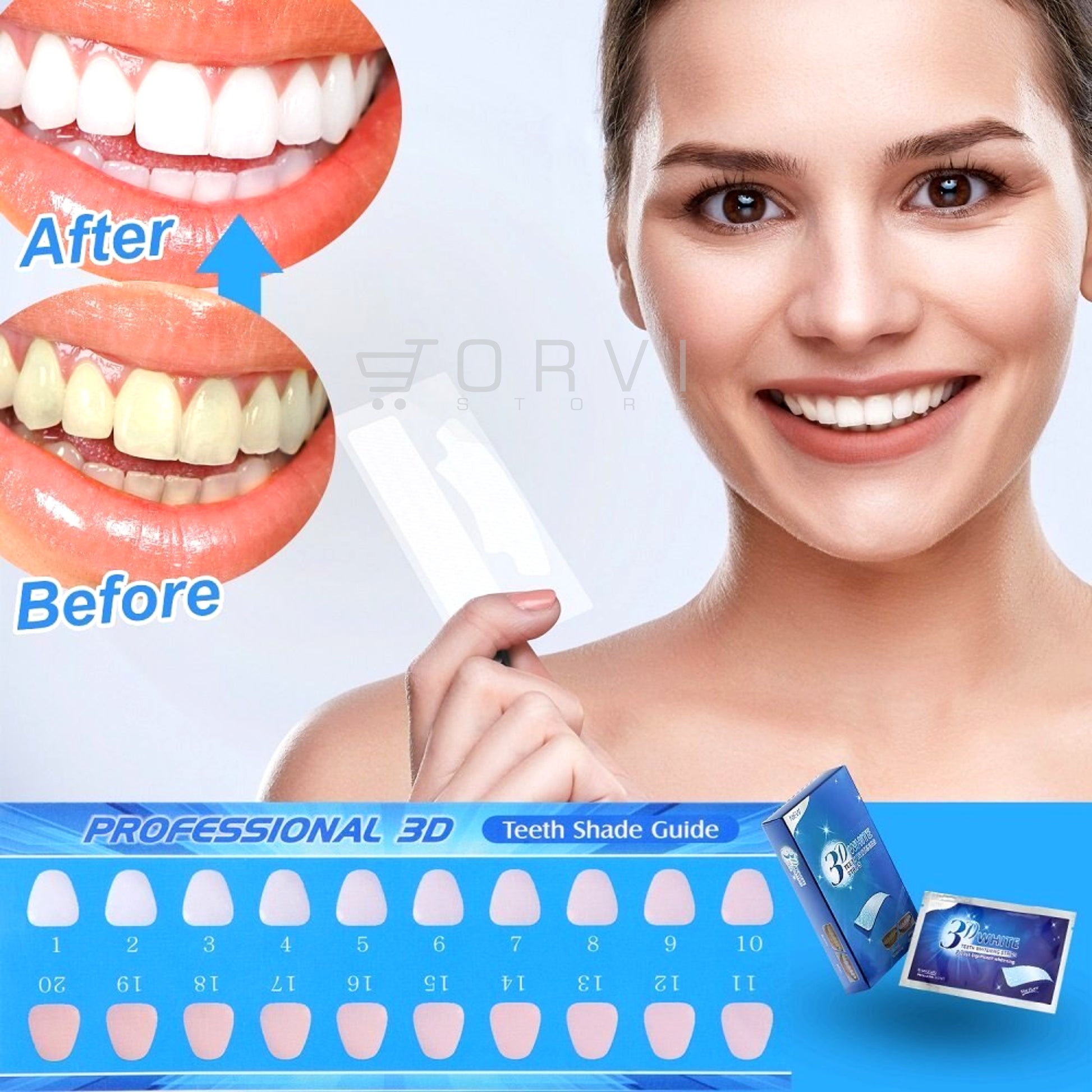 Blanqueador Dental 3d White Bandas Tiras Blanqueamiento Dientes x7 Sobres