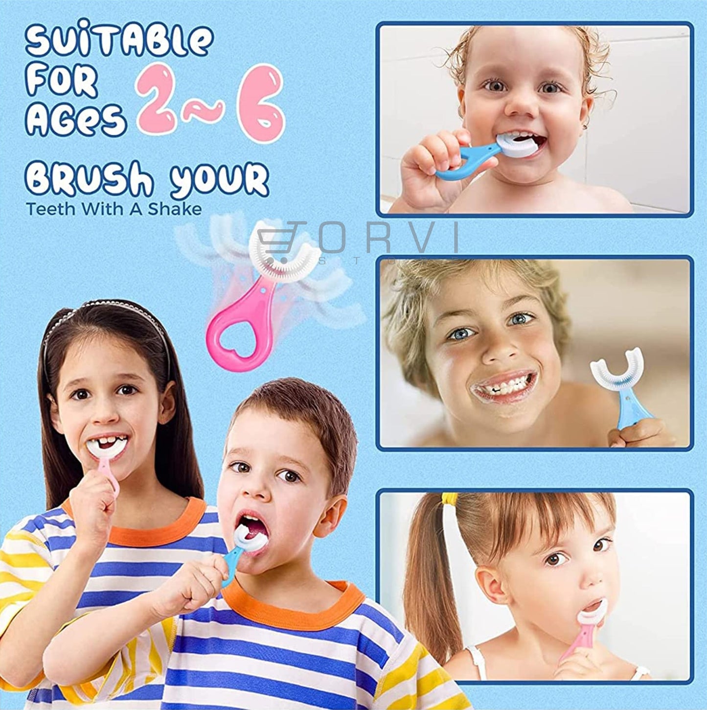 Cepillo Dientes Para Bebe Silicona Suave Forma De U Niños