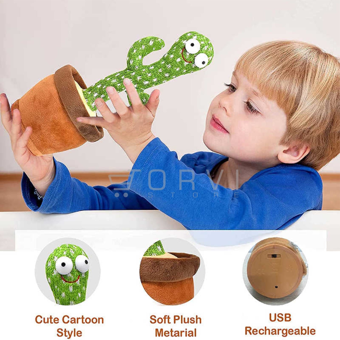 Cactus Bailarin Toy Imita Voz Recargable Usb Dancing Juguete