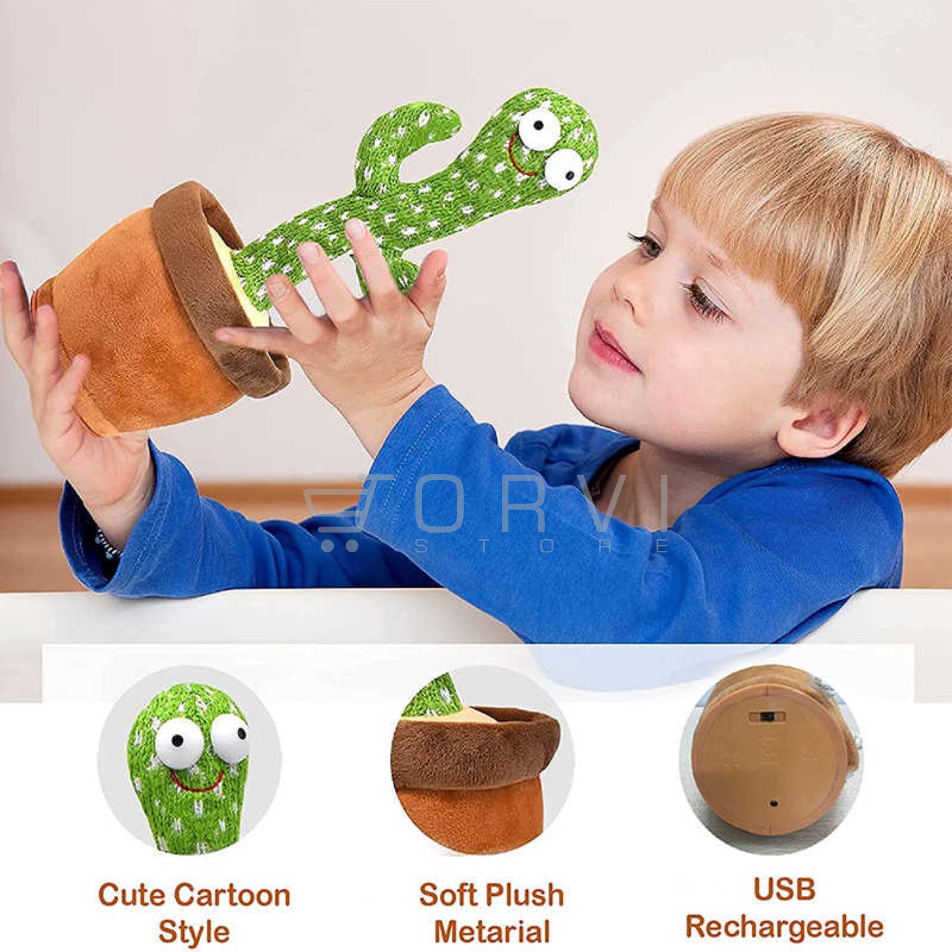 Cactus Bailarin Toy Imita Voz Recargable Usb Dancing Juguete