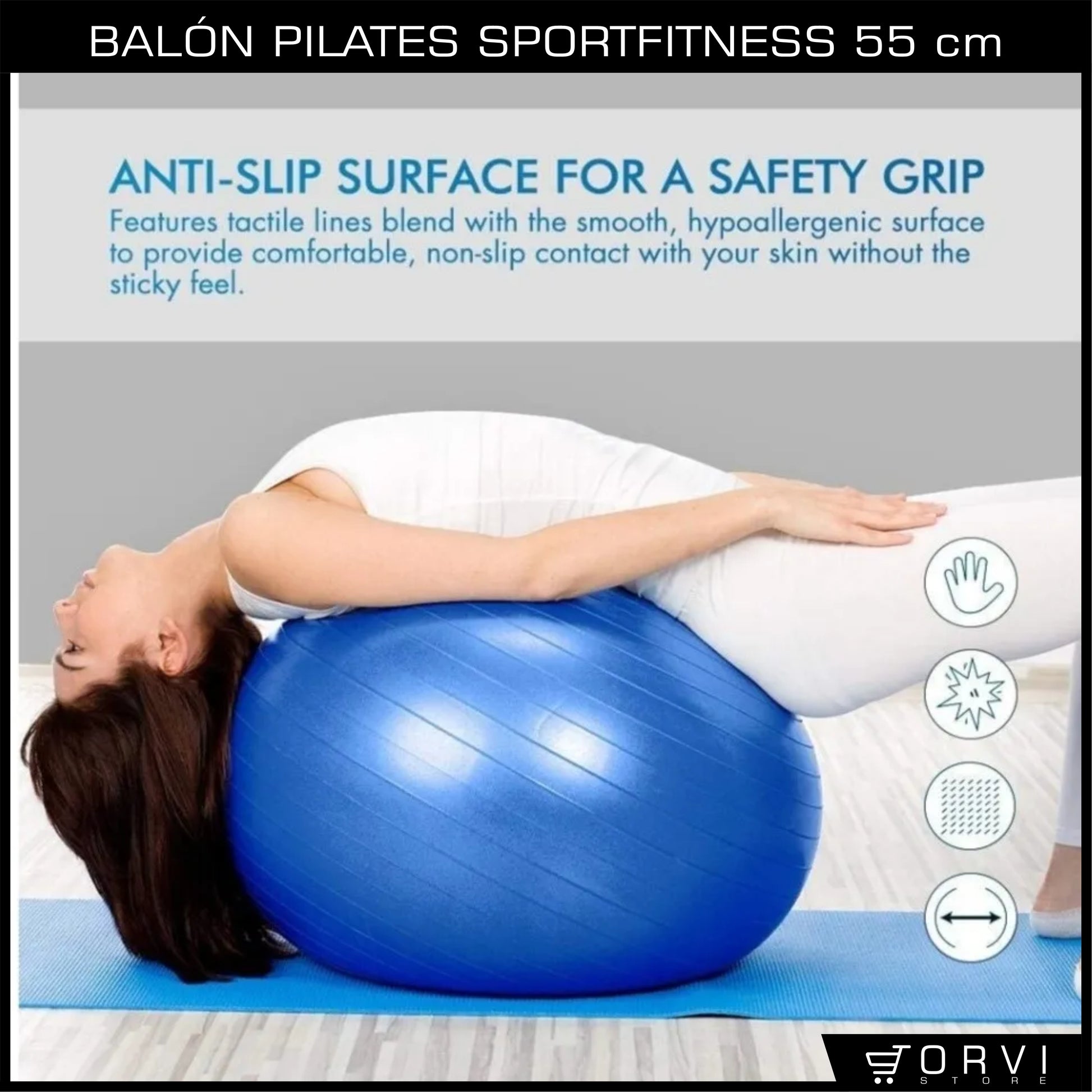 Balón Pilates Yoga Terapias Pelota Sportfitness 55 cm - 65 cm Gym