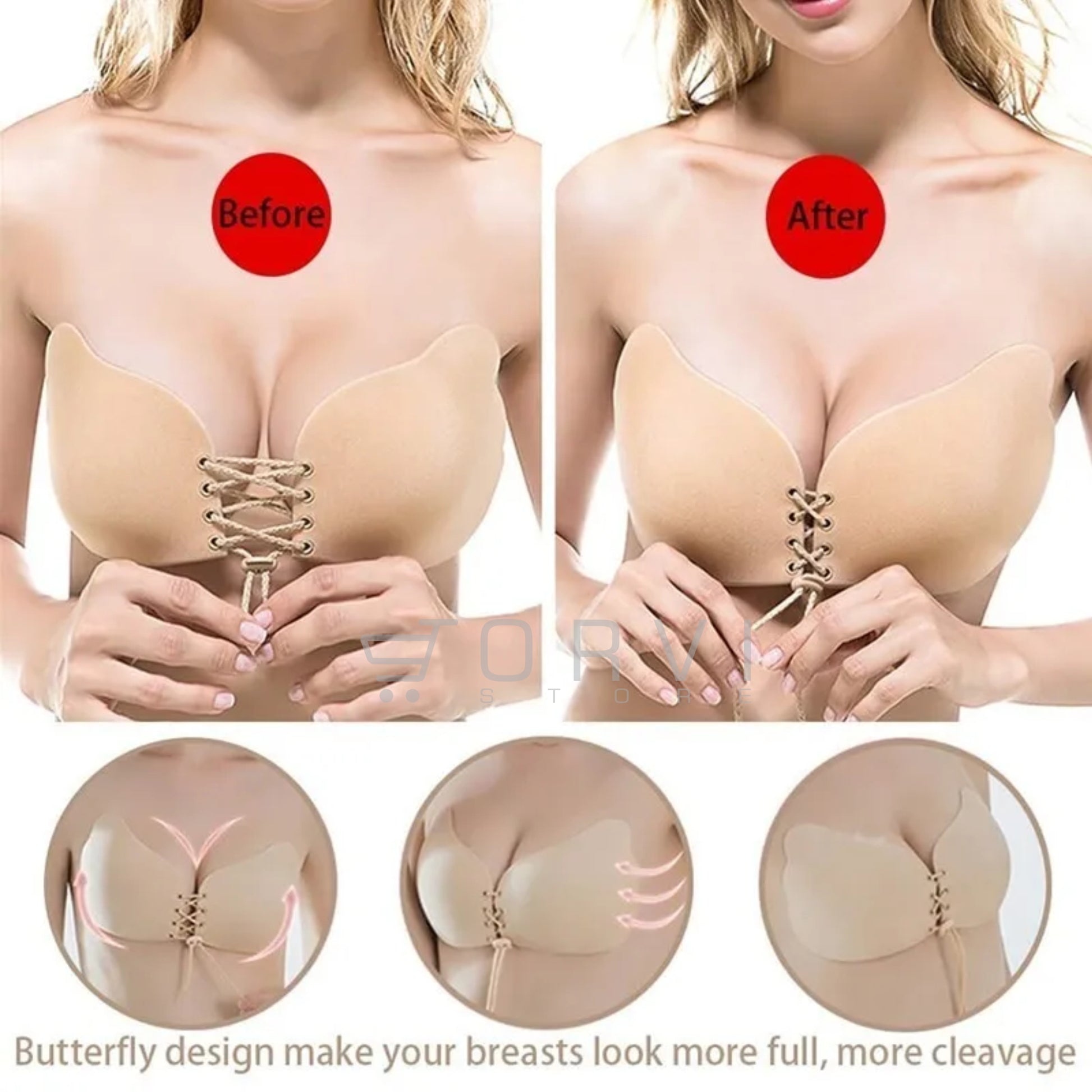 Brasier Invisible Adhesivo Silicona Levanta Busto Magic Bra
