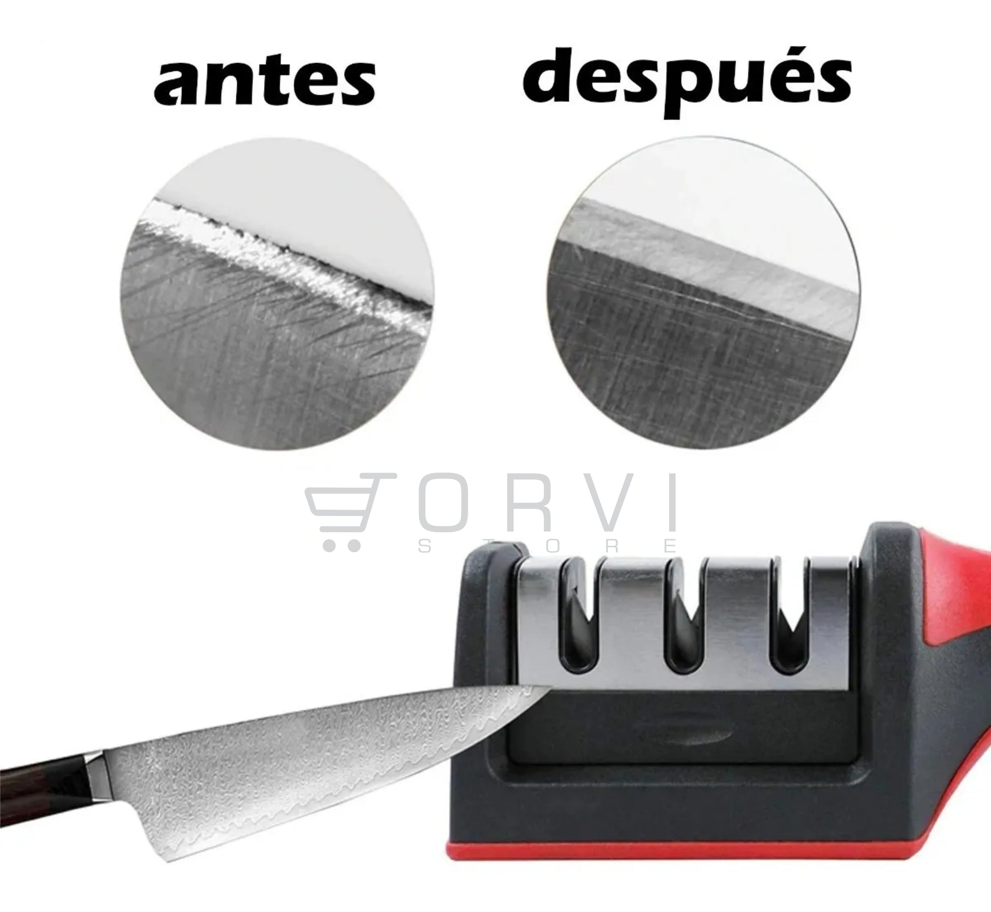 Afilador Cuchillo Ergonómico Acero Inoxidable Sharpener