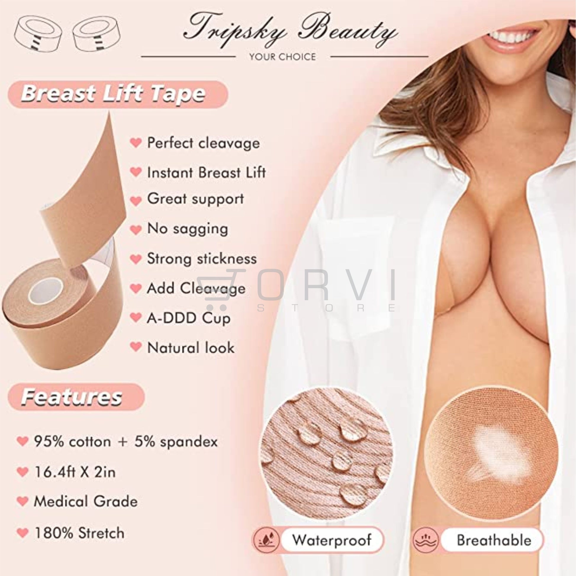 Cinta Levanta Busto Seno Adhesiva Invisible Push Up